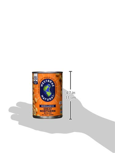 Westbrae Natural Organic Great Northern Beans, No Salt Added, 15 Oz (Pack of 12)