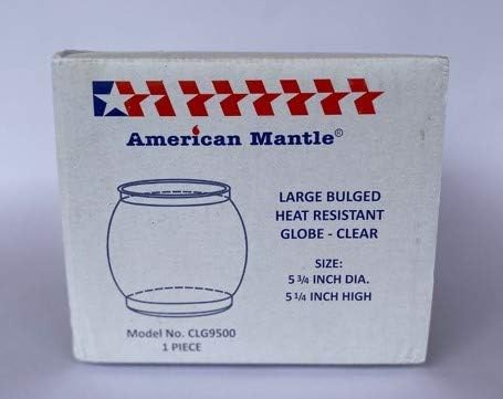 American Mantle Lantern Globe Replacement Height: 5¼" (133.35mm) Diameter 4 7⁄8" (123.83mm) | Clear