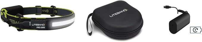 Liteband PRO Bundle 1000 Lumens LED Headlamp Rechargeable Battery Powered, Bright Tactical Head