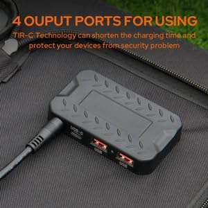 EnginStar 100W Foldable Solar Panel Charger with 18V DC Outlet for Portable Power Stations