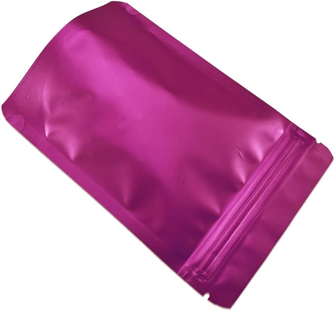 PABCK Stand-Up Resealable Heat Seal Bags 3.55mil Thick Pink Foil Sealed Bags 50 Pieces 3.35x5.1