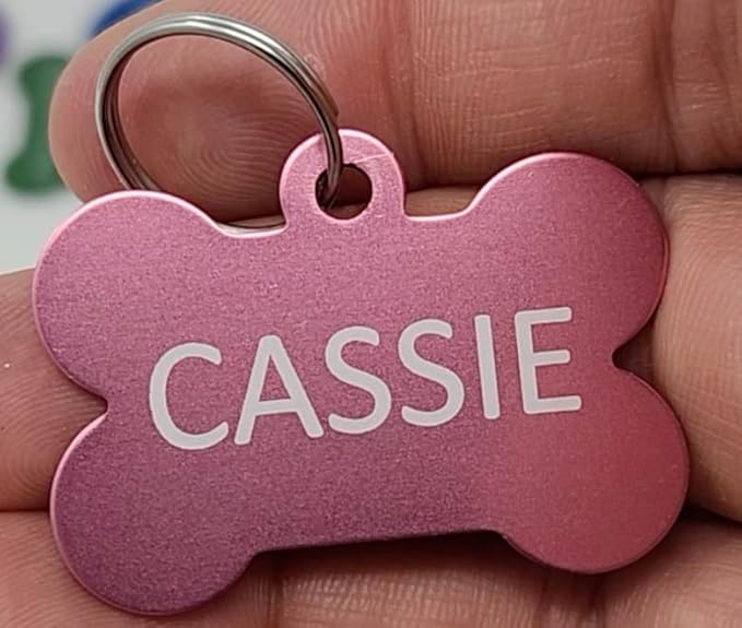 Pet ID Tag Custom for Dog Cat Personalized | Many Shapes and Colors to Choose from | Made in USA |