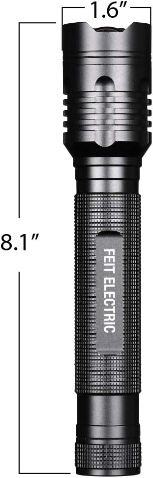 Feit Electric LED Tactical Flashlight - Aluminum Alloy - Zoomable Strike Bezel| Requires