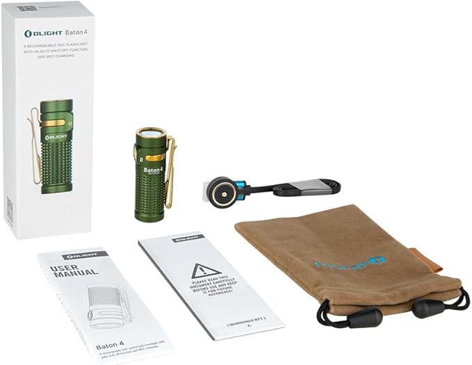 OLIGHT Baton4 Rechargeable EDC Flashlight, LED Pocket Light 1300 Lumens with Magnetic Charging