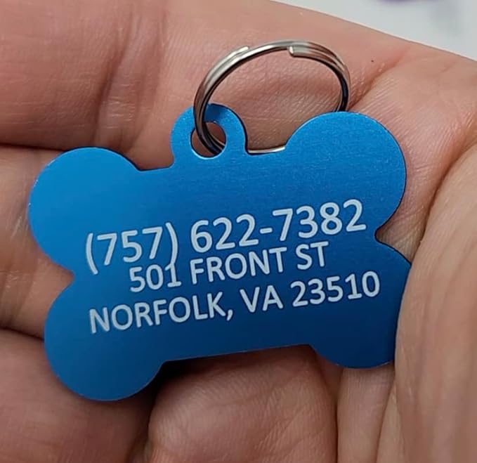 Pet ID Tag Custom for Dog Cat Personalized | Many Shapes and Colors to Choose from | Made in USA |