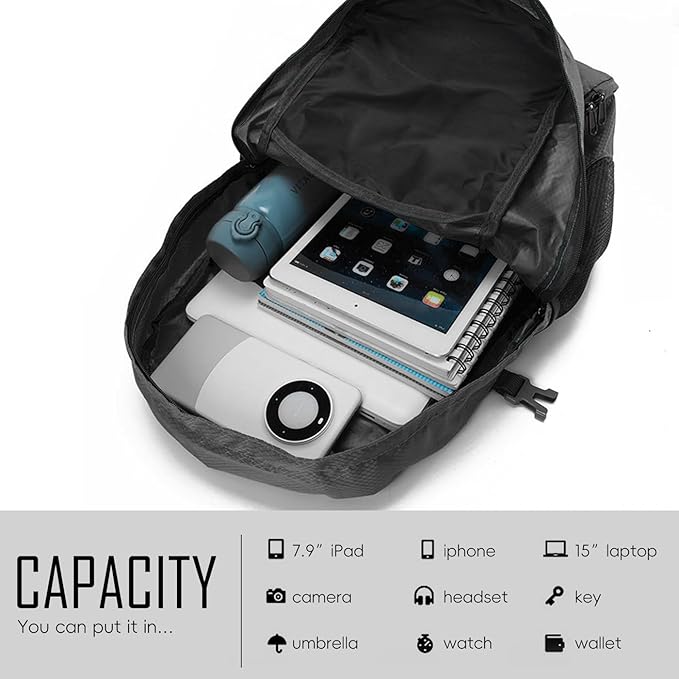 Yaopeing Lightweight Backpack,25L Foldable Hiking Packable,Water Resistant Travel Outdoor Shoulder