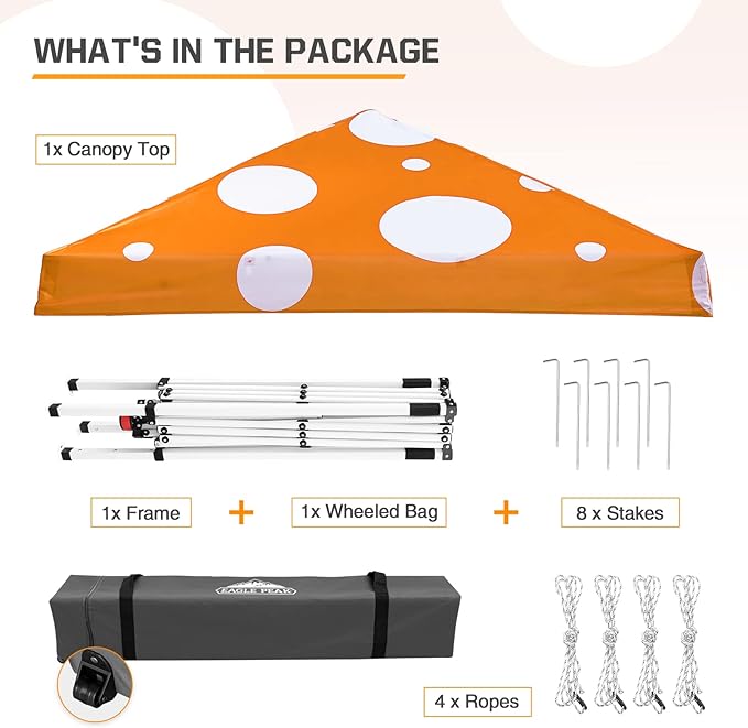 EAGLE PEAK 10x10 Slant Leg Pop-up Canopy Tent Easy One Person Setup Instant Outdoor Beach Canopy