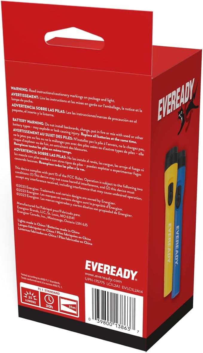 EVEREADY LED Flashlights (4-Pack), Bright Flashlights for Emergencies and Camping Gear, Flash Light