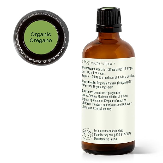 Plant Therapy Organic Oregano Essential Oil 100% Pure, USDA Certified Organic, Undiluted, Natural