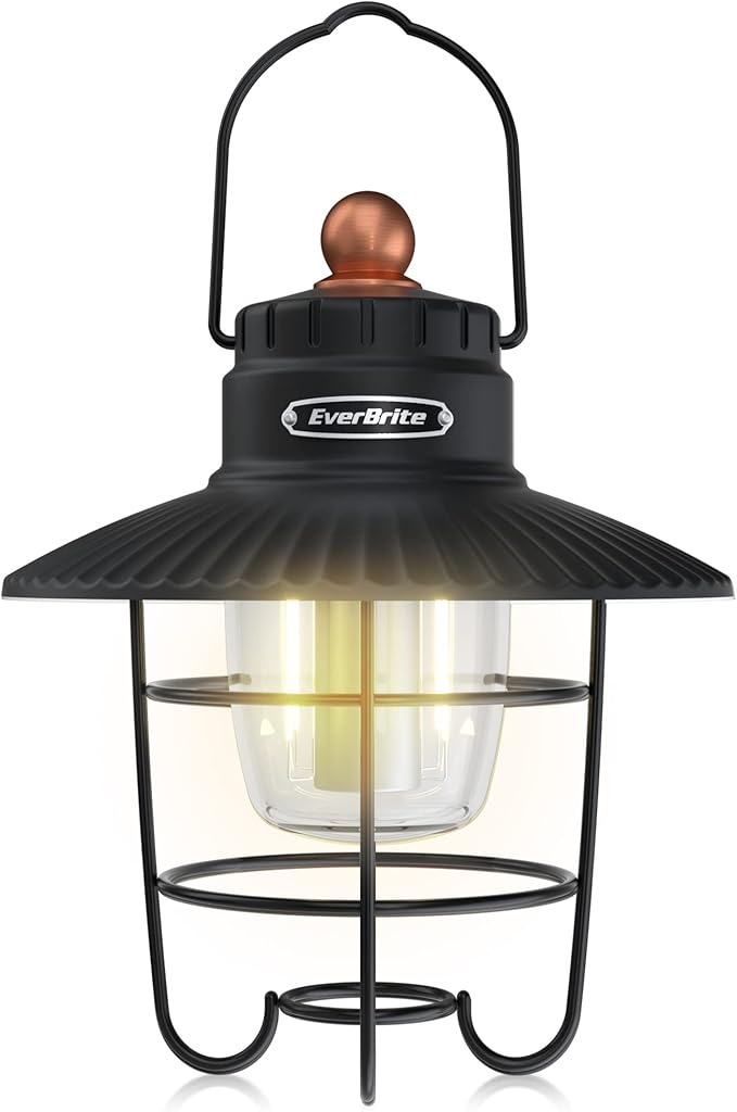 EverBrite LED Camping Lantern, USB C Rechargeable Lantern with 3 Light Modes, Vintage Outdoor