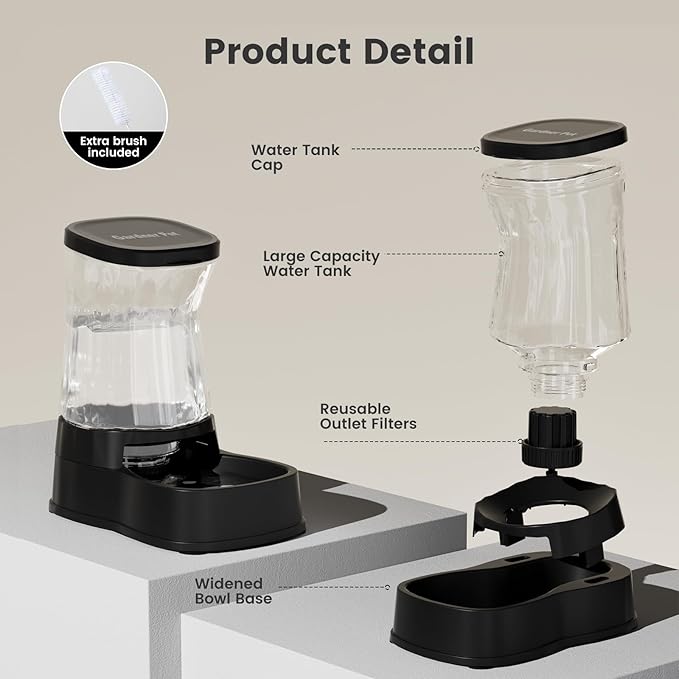 Gardner Pet Automatic Gravity Water Dispenser for Dogs, 1.0Gallon 100% BPA-Free Dog Water Bowl