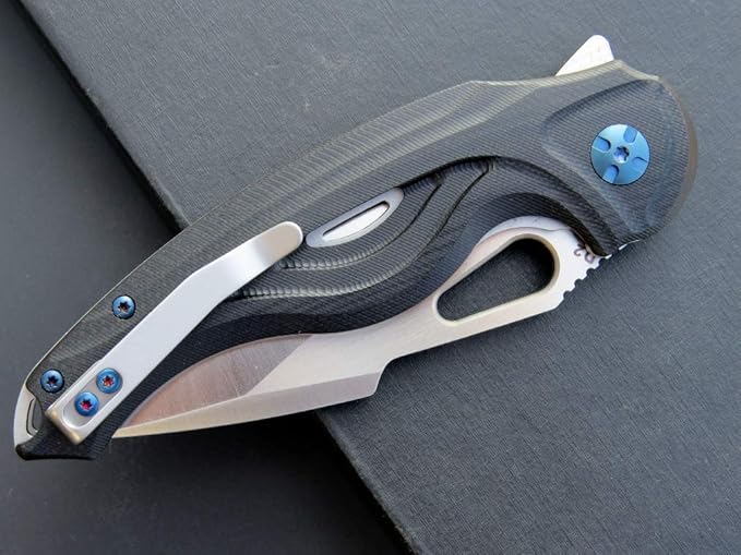 Eafengrow EF936 Pocket Knife,G10 Handle D2 Steel Blade Knife with Ball Bearing Safe Open Flipper
