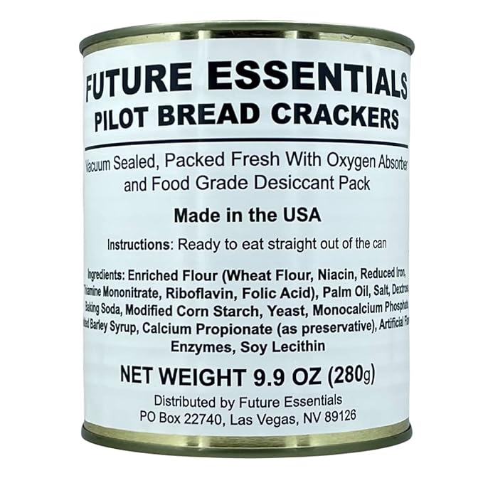 Future Essentials Sailor Pilot Bread Crackers 9.9 Oz per Can Ship’s Biscuit Ready to Eat Survival