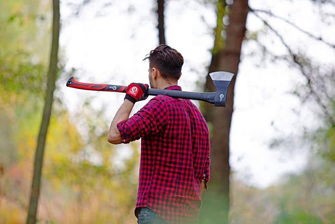 INTERTOOL 36 Inch Chopping Axe | Heavy Duty Wood Cutting & Felling Axe for Firewood | 2.8lb Head