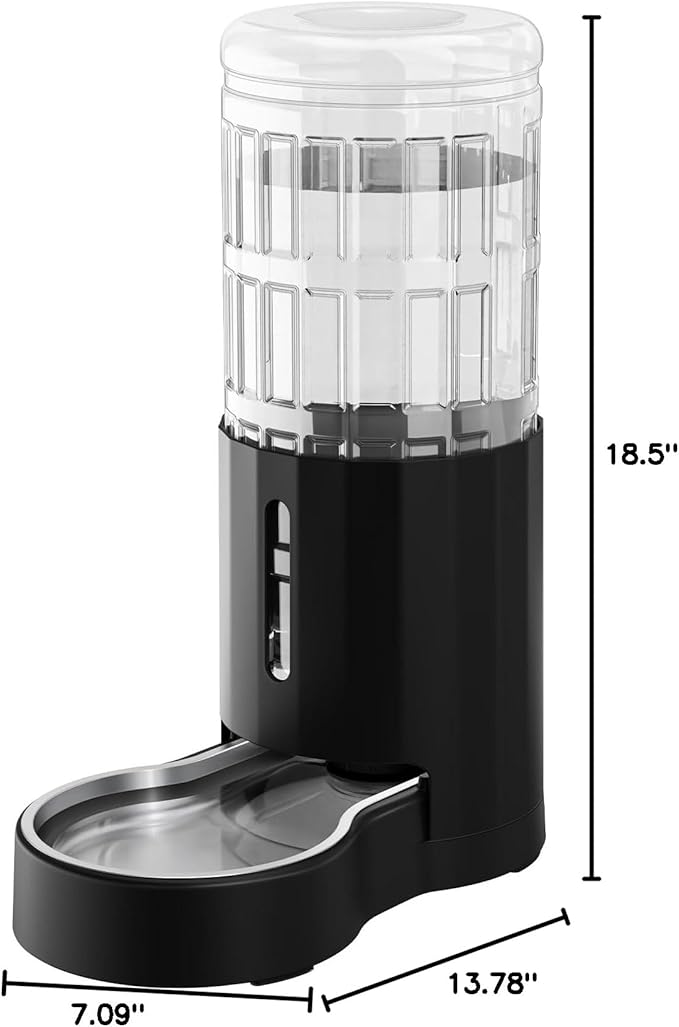 CZPET Automatic Dog and Cat Water Dispenser with Stainless Steel Bowl Gravity Waterer,100%