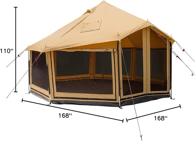 WHITEDUCK Altimus Canvas Tent with Stove Jack, Waterproof, 4 Season Luxury Camping and Glamping