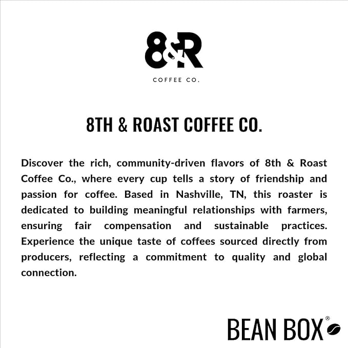 Bean Box Nashville Coffee Sampler, 2-Pack - Roasted by 8th & Roast Co., Gourmet Arabica Coffee