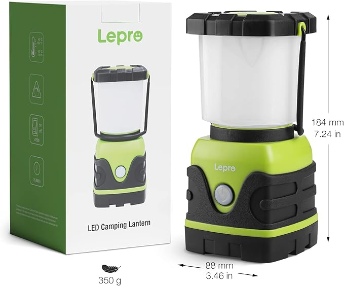 Lepro 1300LM LED Camping Lantern Rechargeable, 4 Light Modes, 3600mAh Power Bank, IPX4 Waterproof