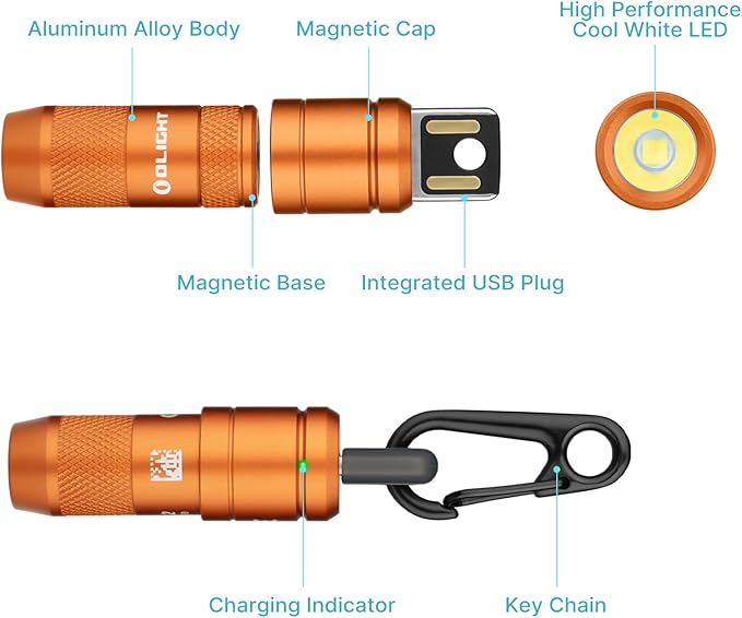 OLIGHT IMINI 2 EDC Rechargeable Keychain Flashlight, 50 Lumens Compact and Portable Mini LED