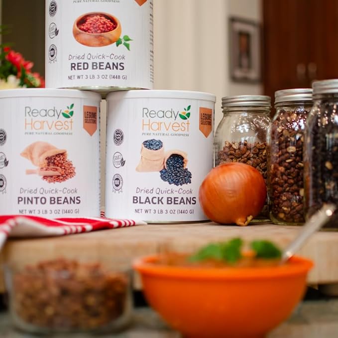 Ready Harvest Emergency Food - Quick-Cook Pinto Beans | Dried Beans | Survival Food | #10 Can |