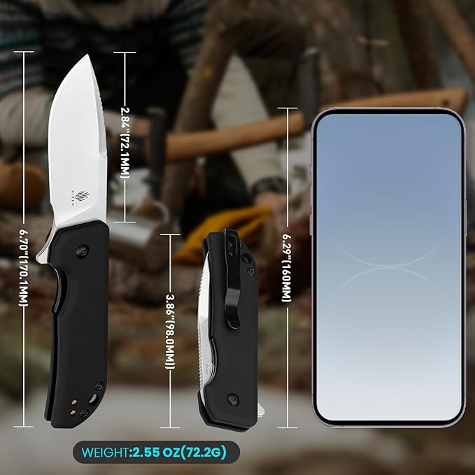 Kizer Nice Guy Pocket Folding Knife, 2.84" Nitro V Blade, Lightweight Sharp Camping and Hiking