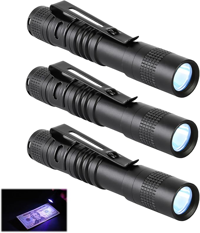 Mini Pocket Flashlight, Small LED Pen Light with Clip, 500 Lumen Torch Powered by AAA Battery