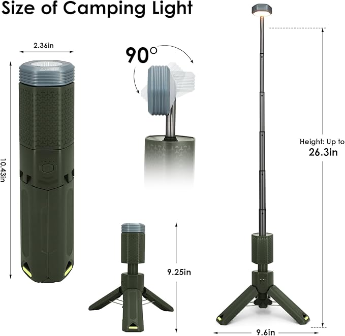 Telescopic Camping Lights,Portable Camping Lantern with Storage Bag,10500mAh Rechargeable Outdoor
