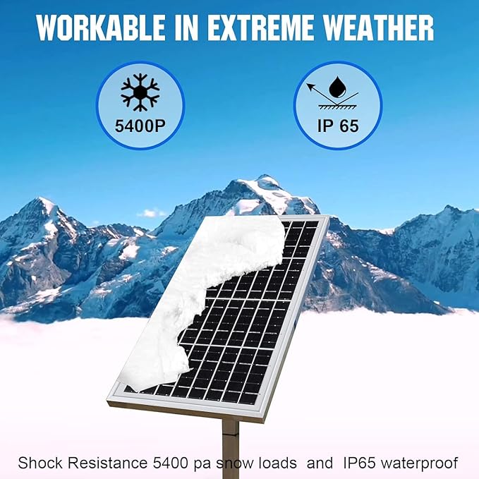 12V 10W Monocrystalline Solar Panel Battery Charger Portable for Vehicle Gate Opener Electrical