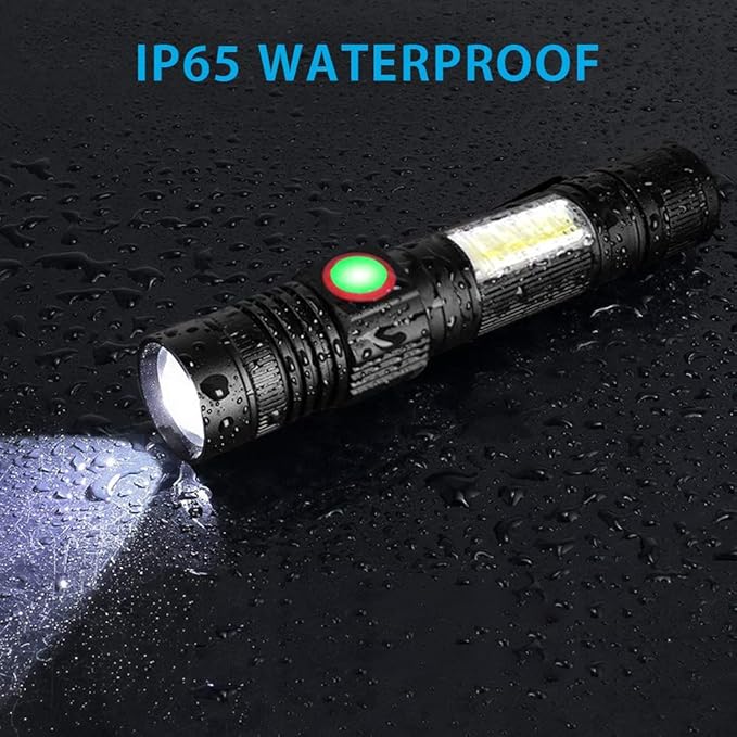 Hoxida Flashlight USB Rechargeable, Magnetic LED Flashlight, Super Bright LED Tactical Flashlight