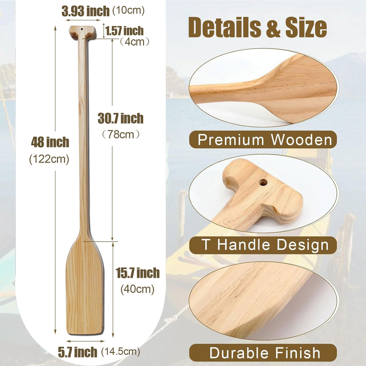 RUBAPOSM Canoe Paddle - 2 Pack, 4ft - product view 7