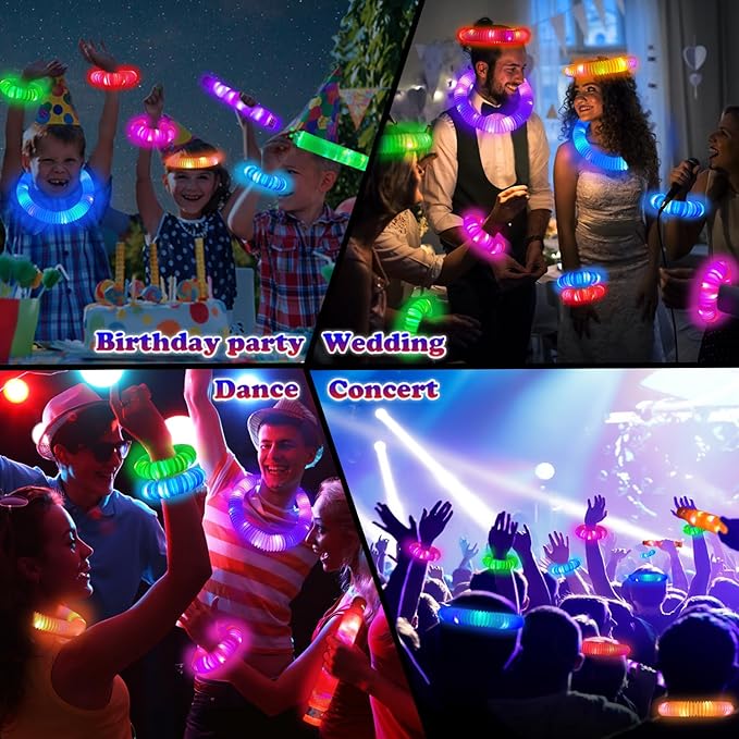 Glow Sticks Bulk Party Favor Supplies for Kids 48 PCS,Glow in Dark Bracelet Necklace Accessories