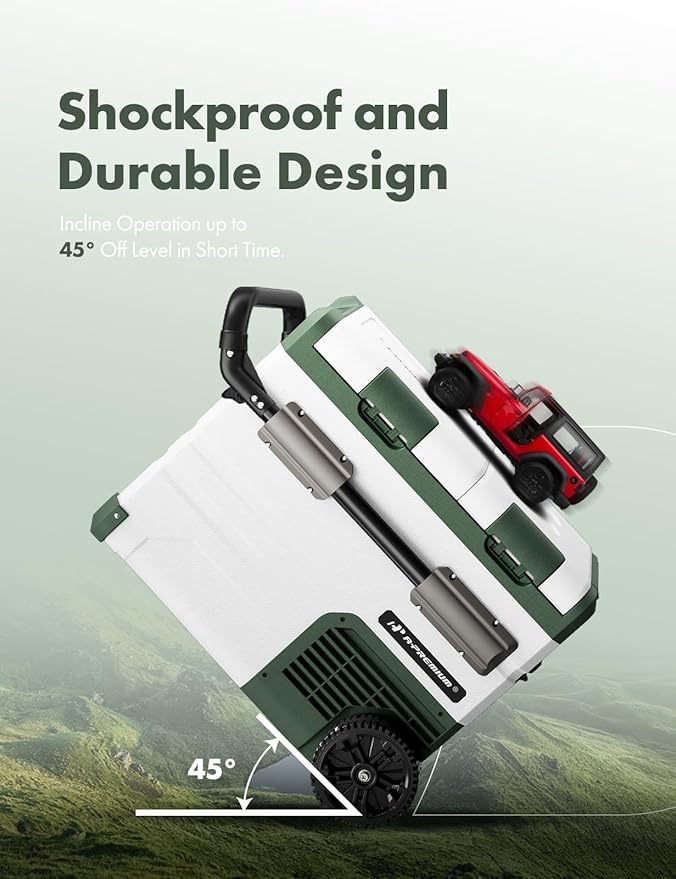 A-Premium 12 Volt Refrigerator 48QT/45.6L Portable Car Fridge Cooler, -4°F~68°F Separated Zone