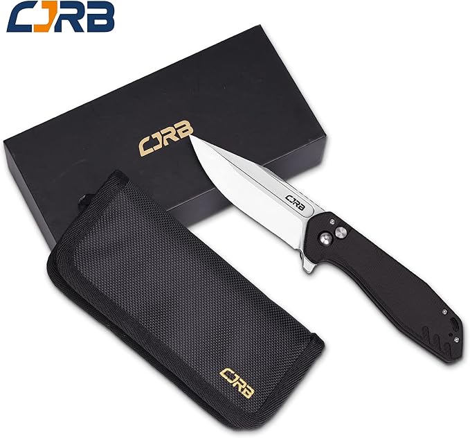 CJRB CUTLERY Folding Knife Riff (J1928) Button Lock Pocket Knife for Men AR-RPM9 Steel Blade and