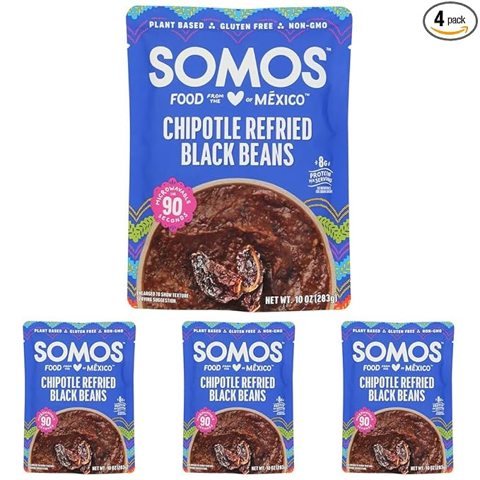 Somos Beans Refried Chipotle 10 OZ (Pack of 4)