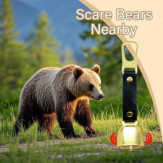 Bear Bell with Magnetic Silencer|Bear Bells for Hiking & Camping|Bear Deterrent Device with