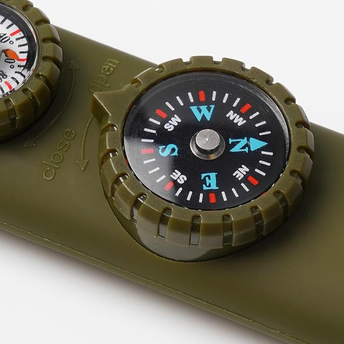 Multifunctional Survival Emergency Whistle for Kids with Compass Hiking Survival, Thermometer &
