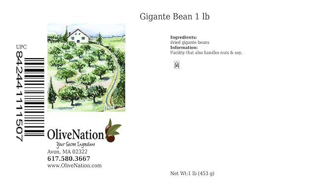 OliveNation Gigante Beans, Dried Greek Giant Bean, Nutritious High Fiber Legume, Non-GMO, Gluten