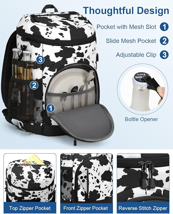 Cooler Backpack Insulated Waterproof,30 Cans Backpack Coolers Leakproof Lunch Backpack for Men