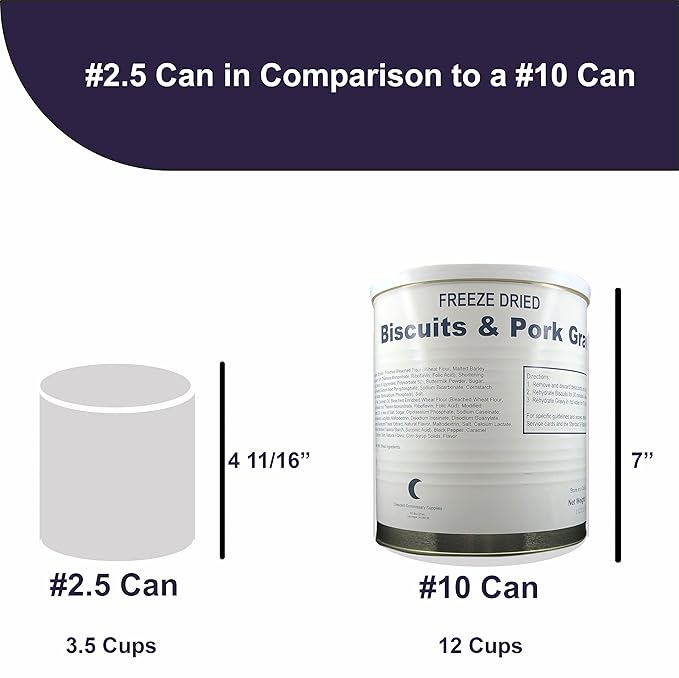 Military Surplus Freeze-Dried Biscuits and Pork Gravy ??18 oz, Emergency Survival food Supply, Meal