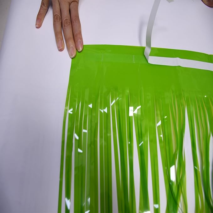 BRAVESHINE Pastel Green Streamers Party Backdrop Decoration - Tinsel Curtain Foil Fringe Backdrop