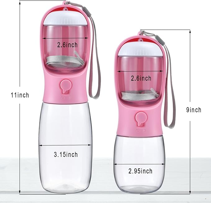 Dog Water Bottle with Food Container, Travel Puppy Water Bowl, Portable Pet Dispenser, Dog Stuff