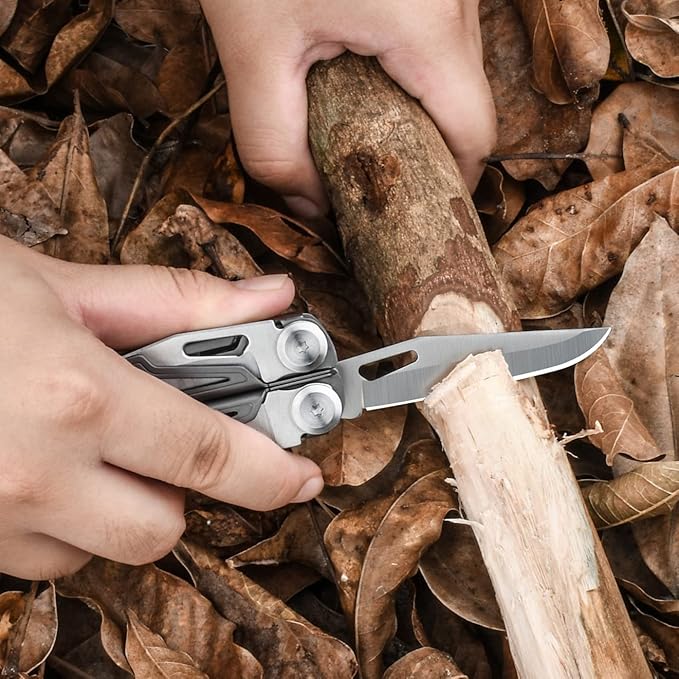 Multitool,19-in-1 Multitool Pliers with Titanium-plated Handle, Safety Locking, Lightweight EDC