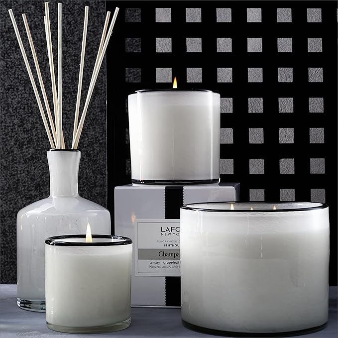 LAFCO New York Signature Candle, Champagne - 15.5 oz, 2 Pack - 90-Hour Burn Time - Reusable, Hand