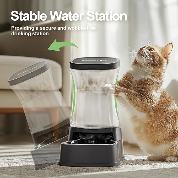 Automatic Gravity Water Dispenser for Dogs, 1Gallon Stainless Steel Dog and Cat Water Bowl