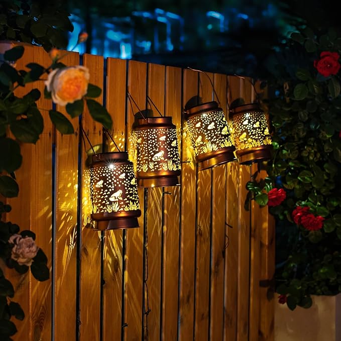 Frog Solar Lanterns Outdoor Waterproof Hanging Solar Lights Frog Gifts for Women Men Metal