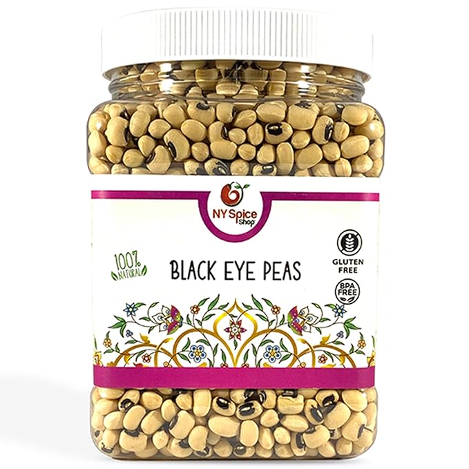 NY SPICE SHOP Black Eye Peas (Cowpeas) - 1.5 Pound Indian Whole Black Eyed Peas - Protein & Fiber