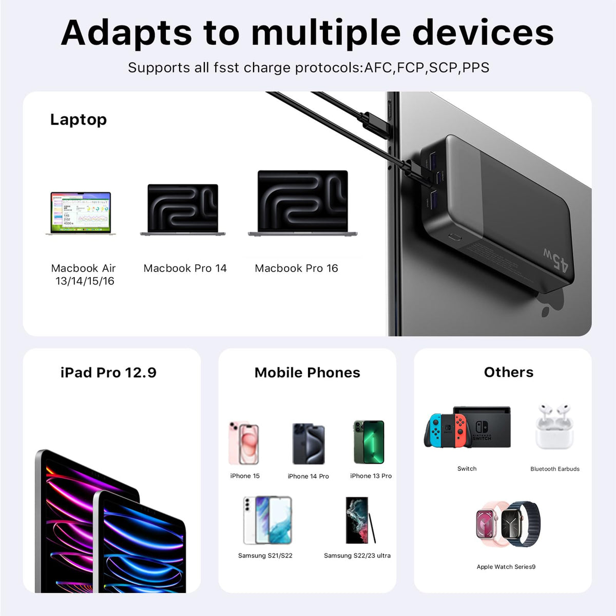 NOBIS Portable Power Bank - 45W, 20000mAh - product view 7