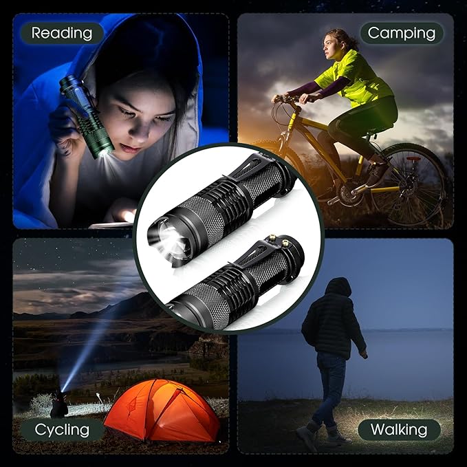 Fumete 20 Pieces LED Flashlight Mini 3 Mode Tactical Torch Small Water Resistant Pocket Flash Light