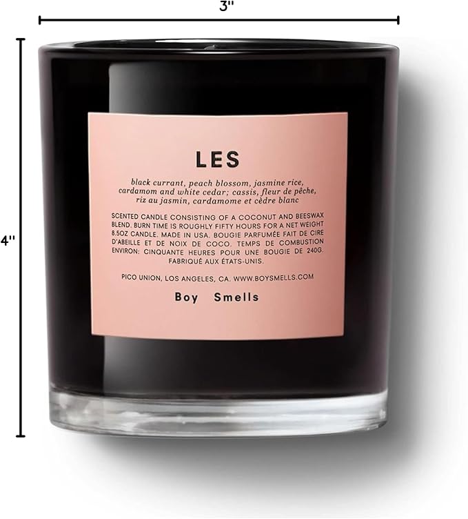 Boy Smells Les Scented Candle for Men and Women, Coconut, Beeswax, & Soy Candle Blend, Aromatherapy