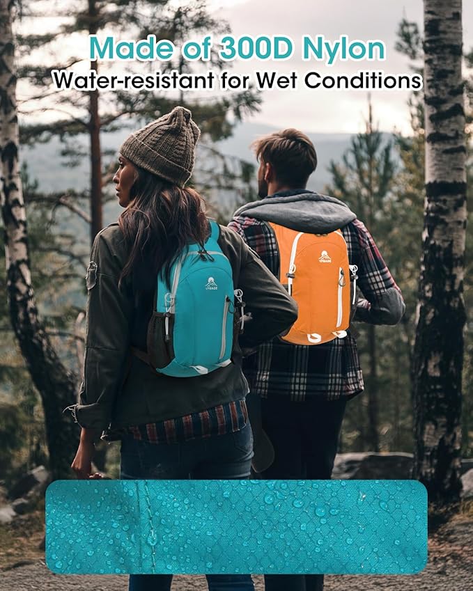 Small Hiking Backpack with Front Phone Holder, Packable Back pack with Chest and Waist Strap
